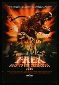 7g961 T-REX BACK TO THE CRETACEOUS DS 1sh '98 IMAX 3-D dinosaurs, great image of T-Rex!