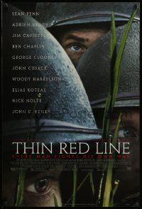 7g950 THIN RED LINE style B DS 1sh '98 Sean Penn, Woody Harrelson & Jim Caviezel in WWII!