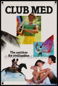 7g032 CLUB MEDITERRANEE 20x30 travel poster '80s great image of woman with bow and arrows!