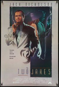 7g965 TWO JAKES 1sh '90 cool full-length art of smoking Jack Nicholson by Rodriguez!