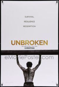 7g966 UNBROKEN teaser DS 1sh '14 Jack O'Connell, Survival. Resilience. Redemption!