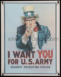7g003 I WANT YOU FOR U.S. ARMY 22x28 war poster '75 iconic art by James Montgomery Flagg!