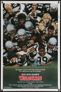 7g988 WILDCATS 1sh '85 Goldie Hawn, Woody Harrelson, Wesley Snipes, football!