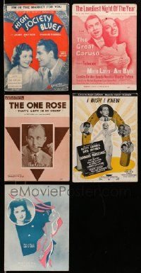 7h146 LOT OF 5 SHEET MUSIC '30s-50s Great Caruso, Diamond Horseshoe, High Society Blues & more!