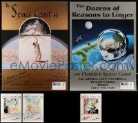 7h435 LOT OF 5 FLORIDA SPACE COAST 17x23 TRAVEL POSTERS '90s great artwork of famous attractions!