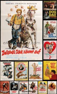 7h217 LOT OF 16 FOLDED GERMAN A1 POSTERS '50s-70s great images from a variety of different movies!