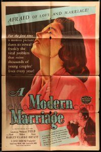 7h036 LOT OF 5 FOLDED MODERN MARRIAGE ONE-SHEETS '50 Margaret Field is afraid of love & marriage!