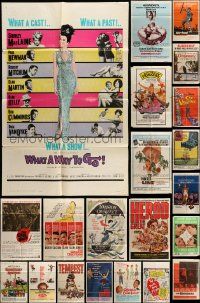 7h018 LOT OF 34 FOLDED ONE-SHEETS '50-70s great images from a variety of different movies!