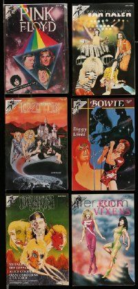 7h156 LOT OF 6 ROCK FANTASY COMIC BOOKS '80s-90s Pink Floyd, David Bowie, Led Zeppelin, Van Halen
