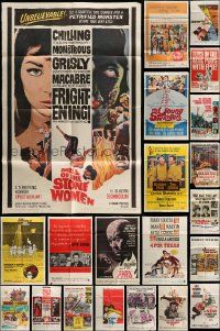 7h008 LOT OF 48 FOLDED ONE-SHEETS '60s great images from a variety of different movies!
