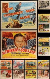 7h424 LOT OF 19 FORMERLY FOLDED HALF-SHEETS '40s-60s great images from a variety of movies!