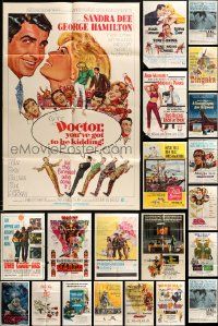 7h013 LOT OF 40 FOLDED ONE-SHEETS '60s-70s great images from a variety of different movies!