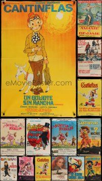 7h238 LOT OF 15 TRIMMED FOLDED ARGENTINEAN POSTERS '50s-60s with some great Cantinflas posters!