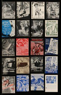 7h262 LOT OF 20 DANISH PROGRAMS WITH PUNCH HOLES '50s different images from US & non-US movies!