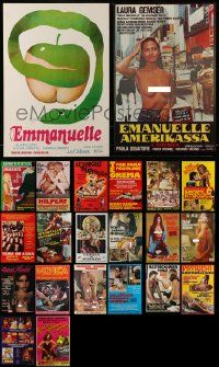 7h419 LOT OF 22 UNFOLDED SEXPLOITATION FINNISH POSTERS '70s-80s sexy images with lots of nudity!