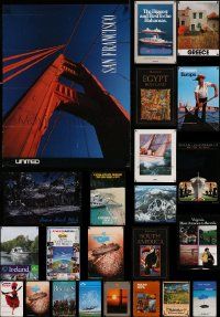 7h436 LOT OF 26 UNFOLDED TRAVEL POSTERS '80s-90s a variety of images of different countries!