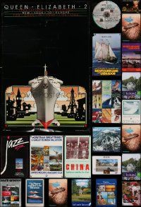 7h437 LOT OF 25 UNFOLDED TRAVEL POSTERS '80s-00s a variety of images from different countries!