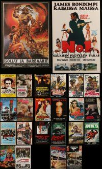 7h417 LOT OF 26 UNFOLDED FINNISH POSTERS '60s-80s different images from a variety of movies!