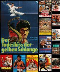 7h218 LOT OF 15 FOLDED KUNG FU AND MARTIAL ARTS GERMAN A1 POSTERS '70s-90s cool images!