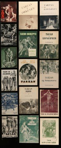 7h264 LOT OF 16 TARZAN DANISH PROGRAMS '50s-60s different images with Johnny Weissmuller & more!