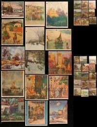 7h244 LOT OF 39 MAGAZINE COVER PRINTS WITH LANDSCAPES '20s-30s most art signed or credited!