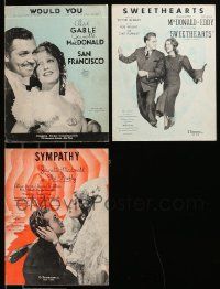7h153 LOT OF 3 JEANETTE MACDONALD SHEET MUSIC '30s songs from San Francisco, Firefly & Sweethearts