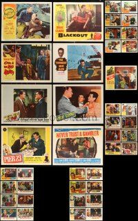 7h042 LOT OF 41 1950S CRIME AND GANGSTER LOBBY CARDS '50s great scenes from a variety of movies!