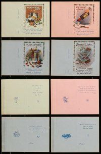7h255 LOT OF 4 CHRISTMAS CARDS '20s great Donald McGill art of cigarettes, whiskey & more!