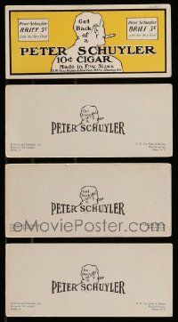 7h251 LOT OF 4 PETER SCHUYLER CIGARS INK BLOTTERS '30s the cigar made in five different sizes!