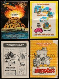 7h109 LOT OF 3 UNCUT & 1 CUT DISNEY PRESSBOOKS '60s-70s advertising images for a variety of movies!