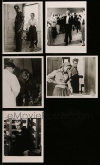 7h405 LOT OF 5 GIANT REPRO 8X10 STILLS '80s including a great candid of James Dean covered in oil!