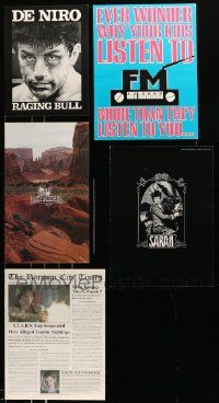 7h172 LOT OF 5 TRADE ADS AND PROMO BROCHURES '70s Raging Bull, Resident Evil, Lone Ranger & more!