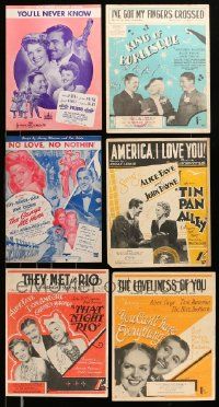 7h145 LOT OF 6 ALICE FAYE SHEET MUSIC '40s-60s great songs from a variety of her movies!
