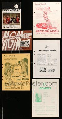 7h200 LOT OF 6 UNCUT SWEDISH PRESSBOOKS '50s-70s advertising images for a variety of movies!