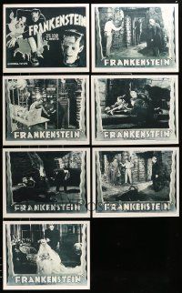 7h185 LOT OF 7 FRANKENSTEIN REPRO R38 LOBBY CARDS '80s most of the scenes plus the title card image!