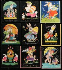 7h243 LOT OF 9 CHILD LIFE MAGAZINE EASTER COVER PRINTS '30s-40s colorful art of the Easter Bunny!