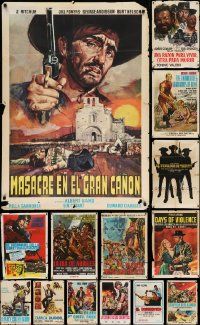 7h190 LOT OF 21 FOLDED ITALIAN ONE-SHEETS '60s-70s great art from a variety of different movies!