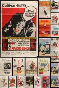 7h021 LOT OF 28 FOLDED 1960S ONE-SHEETS '60s great images from a variety of different movies!