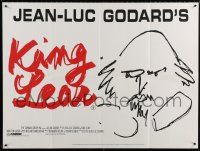 7j134 KING LEAR British quad '87 Jean-Luc Godard sci-fi, cool art of William Shakespeare!