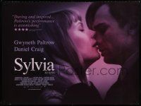 7j146 SYLVIA DS British quad '03 Gwyneth Paltrow in title role as Sylvia Plath, Daniel Craig