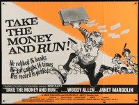 7j147 TAKE THE MONEY & RUN British quad '69 wacky Woody Allen mugshot in classic mockumentary!