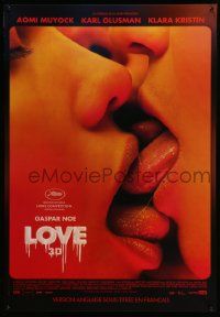 7j077 LOVE Canadian 1sh '15 Gaspar Noe, wacky super close-up of top stars kissing!