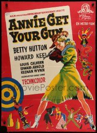 7j161 ANNIE GET YOUR GUN Danish '50 Betty Hutton as the greatest sharpshooter, Howard Keel