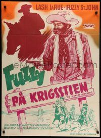 7j175 FRONTIER PHANTOM Danish '54 silhouette of Lash La Rue on horseback + Fuzzy St. John!