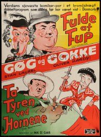 7j178 JITTERBUGS/BULLFIGHTERS Danish '50s wacky art from Laurel & Hardy double-feature!