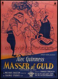 7j183 LAVENDER HILL MOB Danish '51 Charles Crichton classic, wacky Searle art of Alec Guinness!