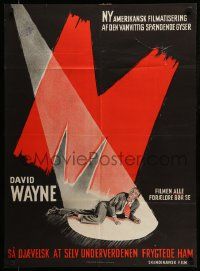 7j185 M Danish '53 Joseph Losey, David Wayne & Raymond Burr in the most gripping film noir!