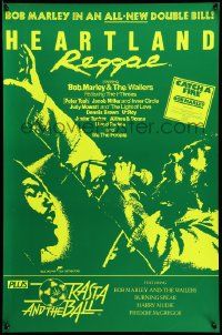 7j154 HEARTLAND REGGAE/RASTA & THE BALL English double crown '80 artwork of Bob Marley!