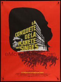 7j396 CONQUEST OF THE PLANET OF THE APES French 23x31 '72 Roddy McDowall, the revolt of the apes!