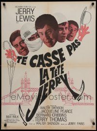 7j399 DON'T RAISE THE BRIDGE, LOWER THE RIVER French 23x31 '68 wacky art of Jerry Lewis in London!